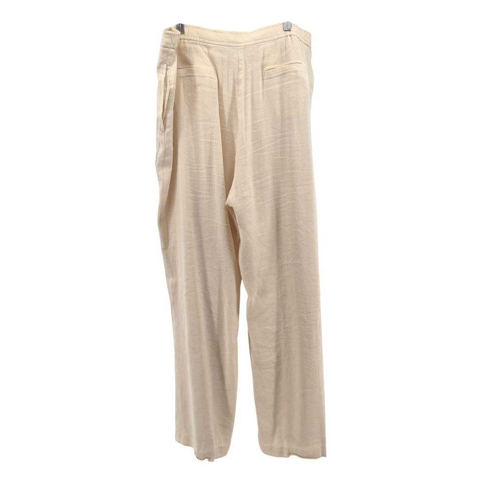 J. Jill Beige Linen Blend Wide Leg Trousers XL Relaxed Pants Coastal Minimalist - Picture 9 of 15